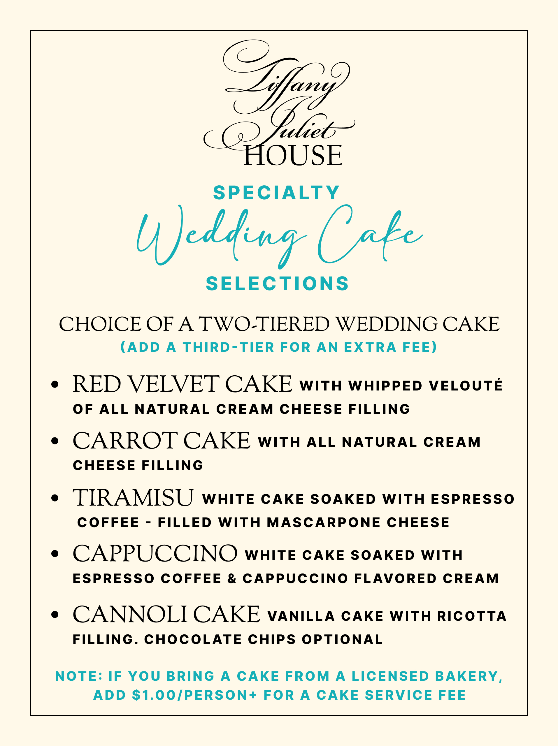 Specialty Wedding Cake Selections