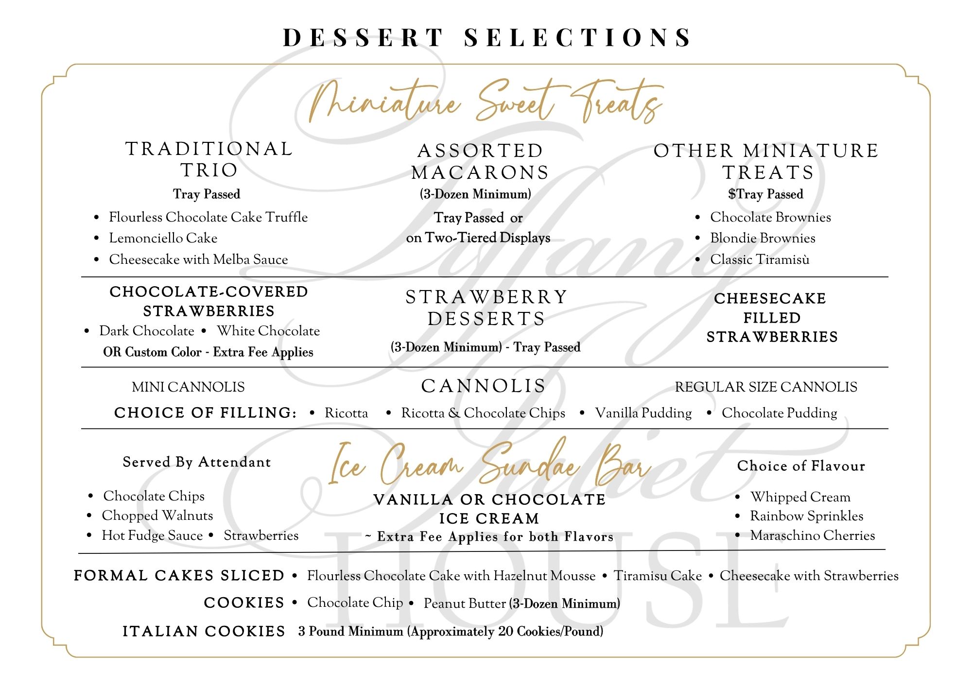 Desserts – Misc – No Pricing
