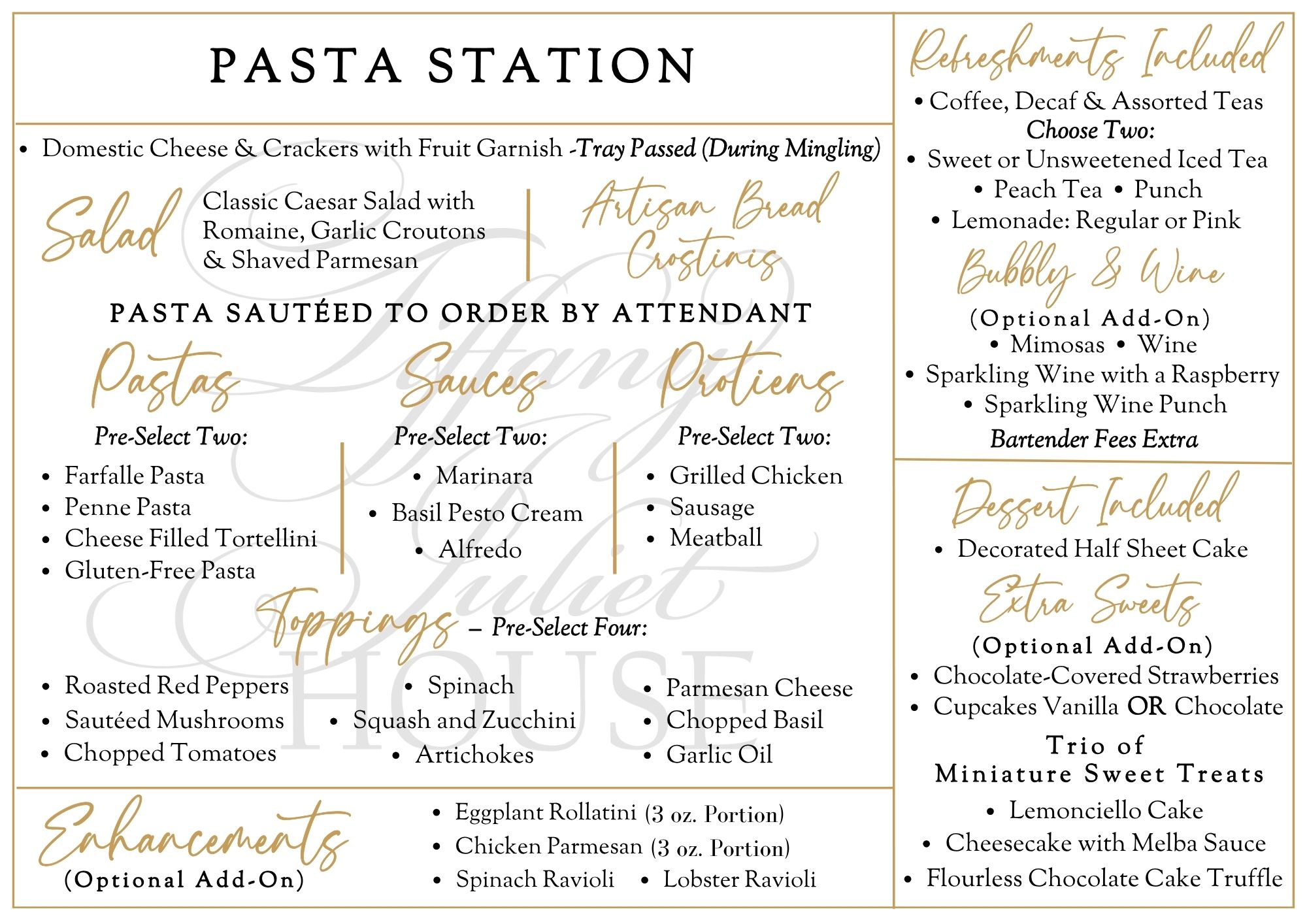 Pasta Station – No Pricing